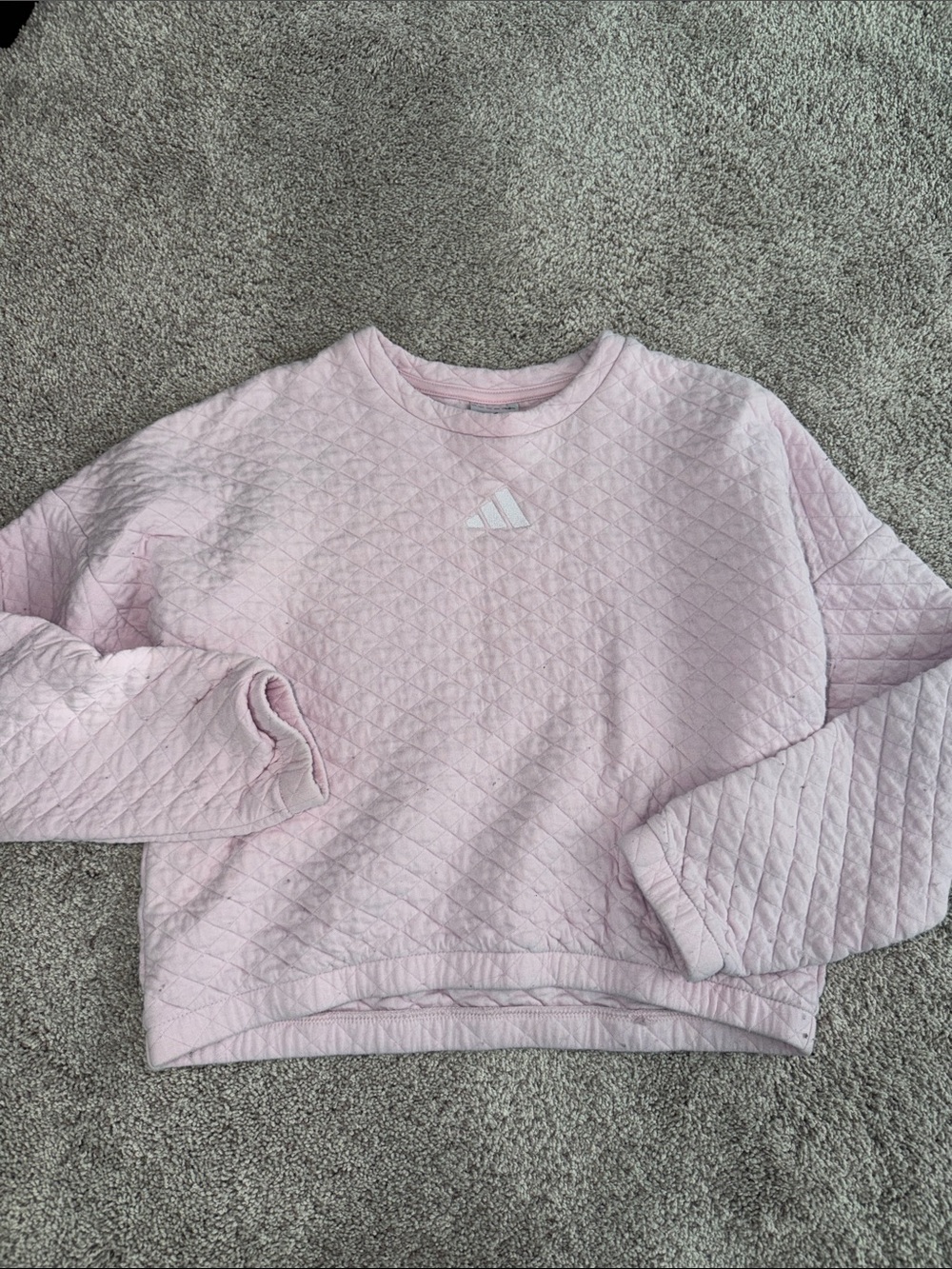 Adidas Quilted Long Sleeve Sweatshirt in Pink